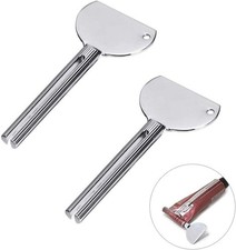 2Pcs Silver Stainless Steels Metal Tube Squeezer Keys Salon Toothpaste Tube S...