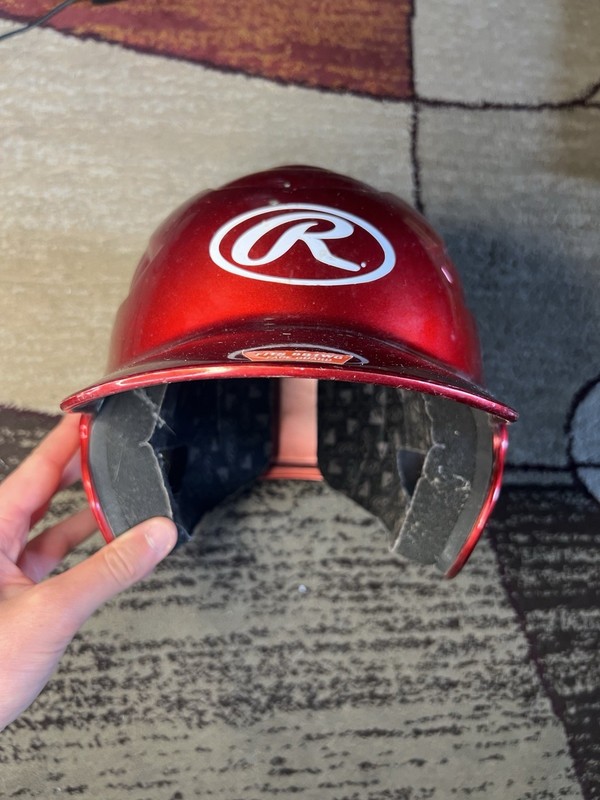 Rawlings Coolflo Open Face Batting Helmet 7 1/8 Red Metallic NOCSAE SEI