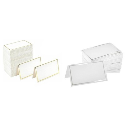 Small Foldable Table Cards Name Card with Gold Detailing Great for Dinner Party