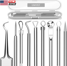 5PCS Blackhead Remover Comedone Extractor, Curved Blackhead Tweezers Kit, Profes