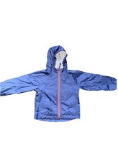 LL Bean Kids Windbreaker Jacket Blue Size 4 Zipper Pockets Waterproof Mint