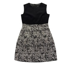 PIT Amsterdam Womens Sleeveless Colorblock Tweed Skirt Mini Dress Black White 8