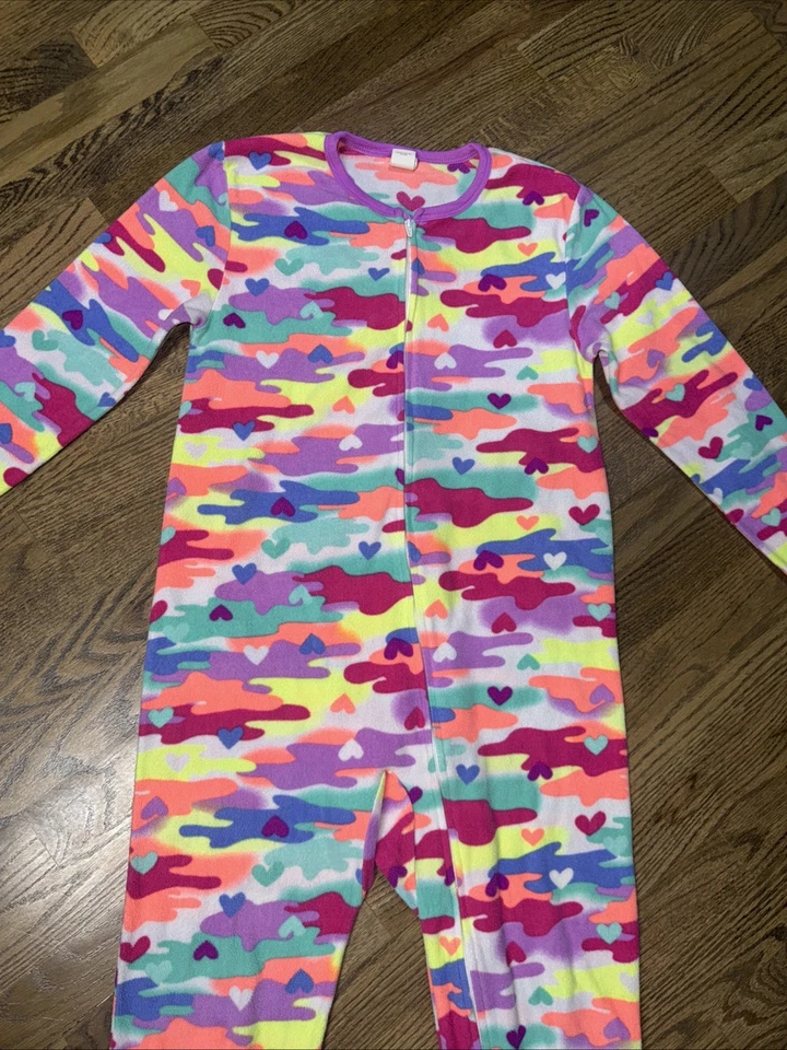 Pijama de niña Circo camuflado corazón manga larga múltiple de una pieza para dormir grande Foto 2 de 4