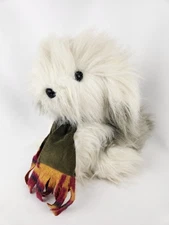 Vtg Old English Sheep Dog w Scarf Commonwealth Fluffy Plush Stuffed Puppy Collie