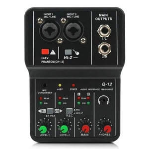 Mélangeur audio de bureau 2-Channel Electronique Compact pour l'enregistrement à domicile, Streamers