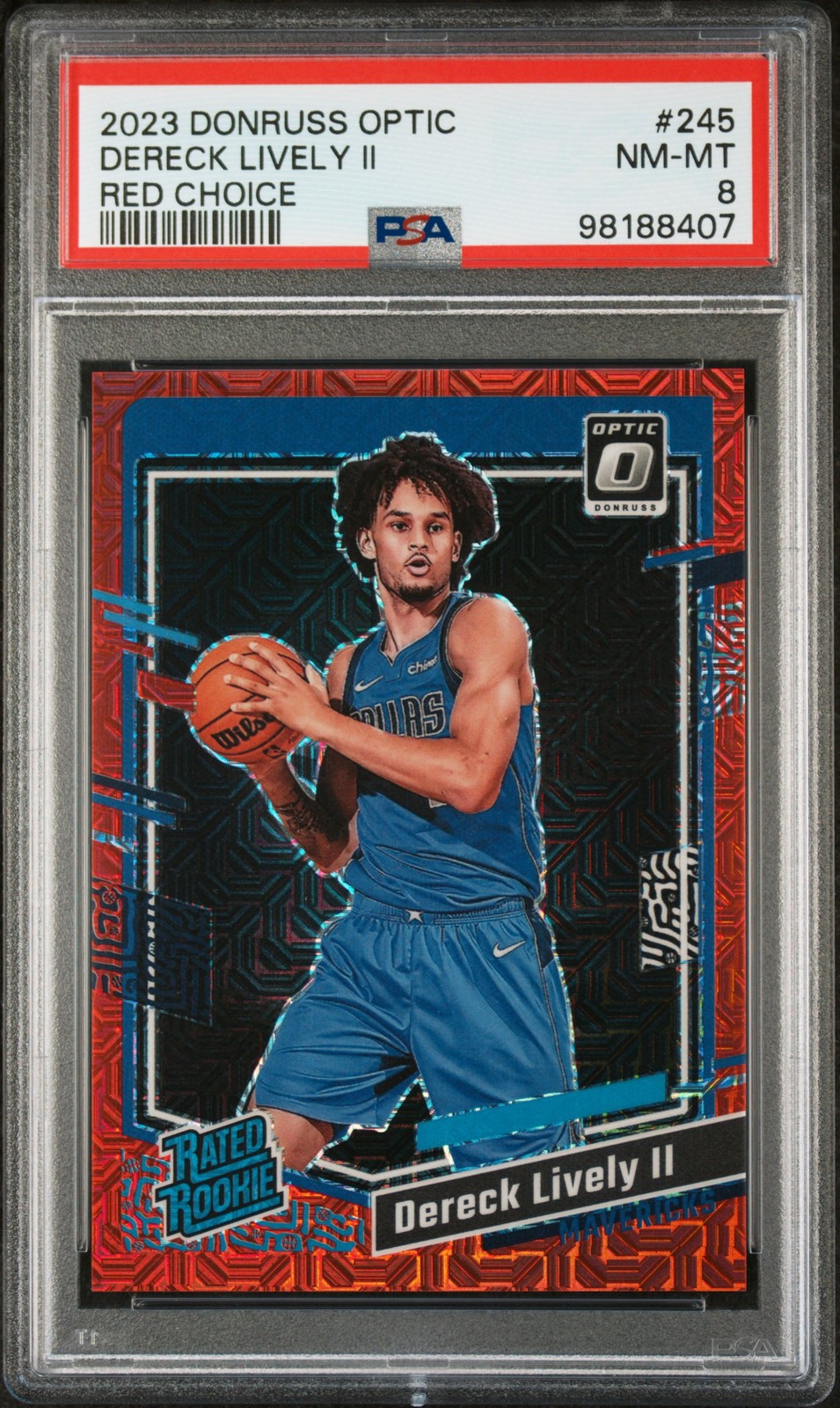 2023 PANINI DONRUSS OPTIC RED CHOICE #245 DERECK LIVELY II 82/88 PSA 8