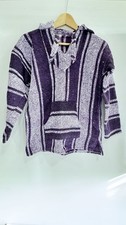 Mexican Baja Hoodie Hippie Festival Small Purple