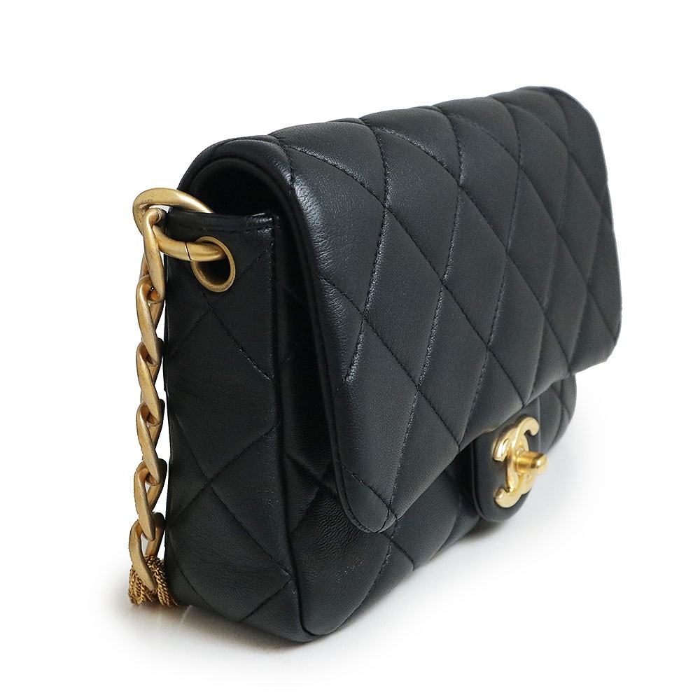 Chanel Metiers d'Art Collection Coco Mark Matelassé Chain Flap One Black #BCB047 image 6