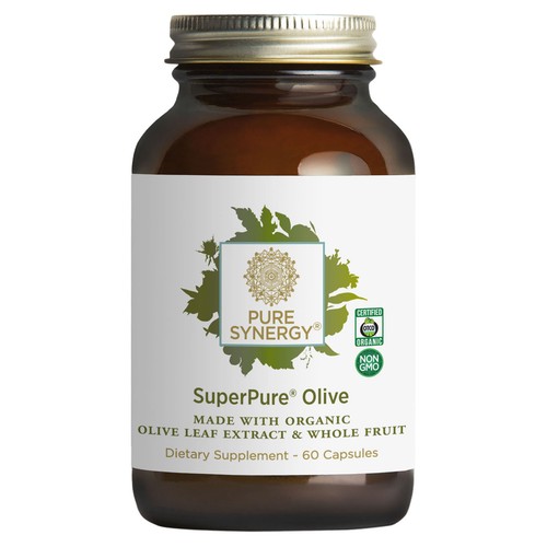 The Synergy Company SuperPure Olive Extract 60 Organic Capsules Dairy-Free,