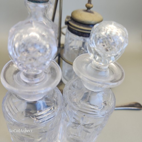 Lee & Wigfull Sheffield Victorian silver plate Cruet Condiment 4Pc 9" 1800s - Picture 10 of 10