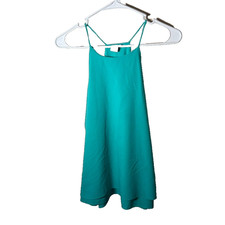 Paper Crane Tank Top Women's Large Teal Sleeveless Lightweight Shirt Scoop