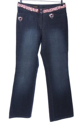 MICHèLE Straight-Leg Jeans Damen Jeans Gr. DE 42 blau-pink Casual-Look