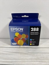 NEW Epson 288 3 Ink Cartridges Cyan Magenta Yellow T288520 NIB Sealed Exp 03/25