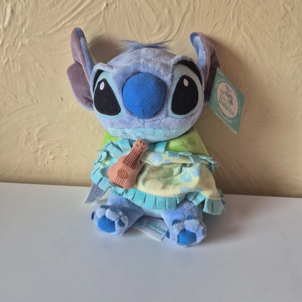 Disney Babies Lilo & Stitch Plush Toy With Baby Blanket Disney Parks 9 inch NEW - Image 3 of 4