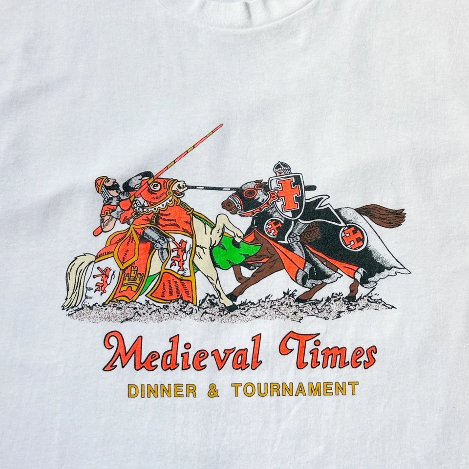 90s Vintage Medieval Times T-shirt Single Stitch Dinner & Tournament Knights. - Image 4 of 4