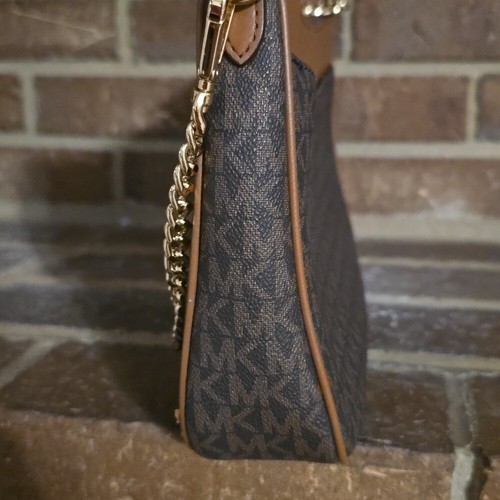 Michael Kors Jet Set Small Logo Chain Crossbody Bag Brown - Picture 5 of 11