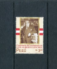 Peru 1288, MNH, Luis Alberto Sanchez Politician 2000. X29559