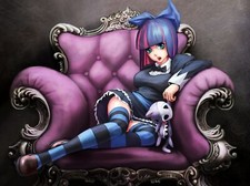 Anime panty and stocking with garterbelt chair girls Playmat Game Mat Desk
