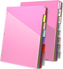 HABGP 16PCS/2 Set 3 Ring Binder Dividers with Tabs, Dividers with Clear Front