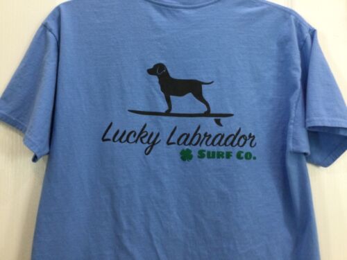 Mens Graphic T-Shirt Style Top Size Medium Blue Lucky Labrador Surf Co 75 - Picture 6 of 6