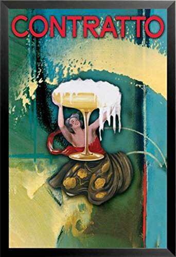 FRAMED Abstract Contratto Champagne 36x24 Art Print Poster