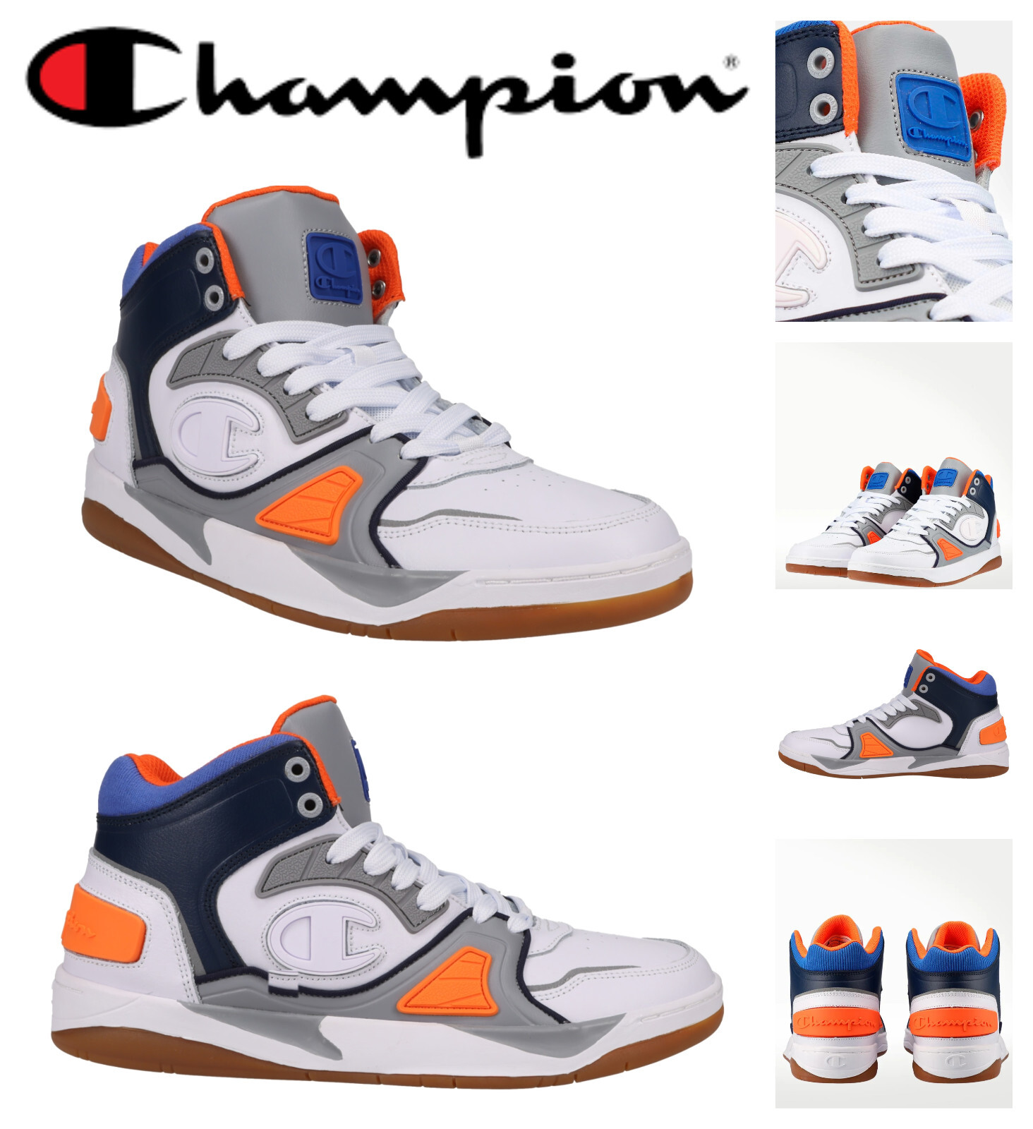 Champion Rezone Drill Hi Shoe Sneaker Mens Sz 9 White Gray N