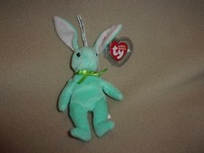 TY HIPPITY THE GREEN BUNNY BASKET BEANIE- MWMT NEW- 4"- CUTE EASTER GIFT