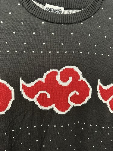 Ripple Junction Sweater Naruto Akastuki S M Anime Cartoon Cloud Black Red Men’s - Picture 2 of 7