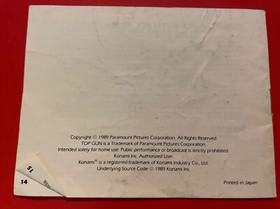 Top Gun The Second Mission Instruction Manual Booklet Only NES Nintendo