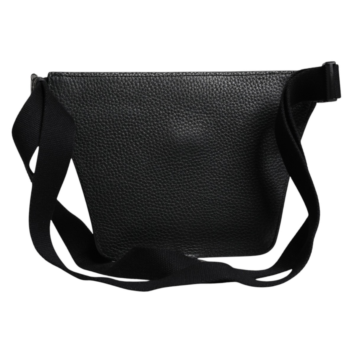 DOLCE & GABBANA Bag Black Calfskin Logo Plaque Belt Waist Men