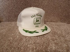 Vtg John Deere EAA 1992 Oshkosh Wisconsin Mesh Snapback Cap Trucker Hat USA Made