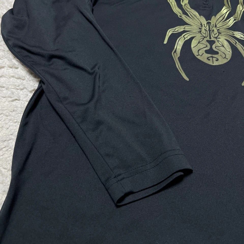 Moletom Spyder masculino 2XL XXL preto degradê de insetos meio zíper pulôver camada base - Imagem 4 de 4