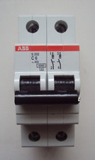 ABB P/N: S202-C6 MINIATURE CIRCUIT BREAKER 6A 2 POLE 400VAC DIN RAIL MOUNT 6KA