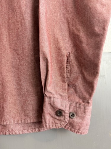 Camisa Wrangler Authentics Para Hombres XL Roja Cambray Manga Larga Algodón Lavado Ligero De Colección - Imagen 8 de 11