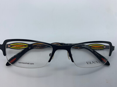 NEW VANNI OCCHIALI V9502 C301 BLACKWMULTI COLORED TEMPLES METAL 50/18/135