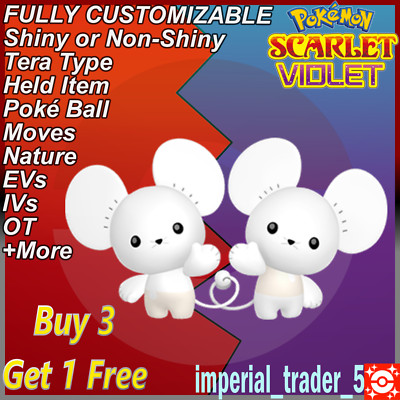 Pokémon Scarlet and Violet   Shiny Tandemaus   W/ Best 6IV Customizable