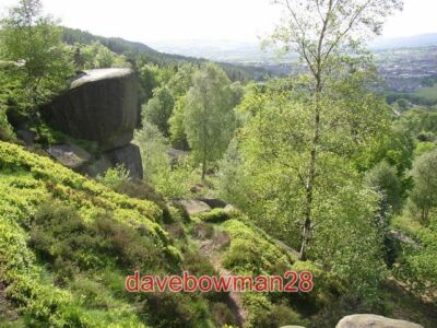 PHOTO  ROCKS CHEVIN COUNTRY PARK OTLEY THIS PART OF THE HILLSIDE IS A JUMBLE OF
