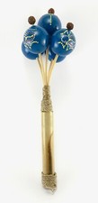 Ping Pong Ball Maracas Turquoise Dot Painted Pattern Handmade Fair Trade