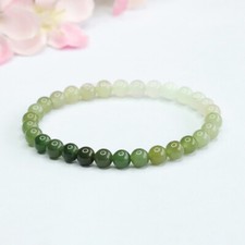 Natürliches Hetian Jade Armband für Frauen 6 mm Runde Perlen Farbverlauf Armband