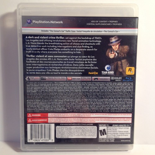L.A. Noire Sony PlayStation 3 PS3 Exclusive Content - Complete with Manual - Picture 2 of 4