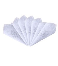 Ladies Womes White Embroidery Cotton Handkerchiefs Wedding Hankies Scalloped ...
