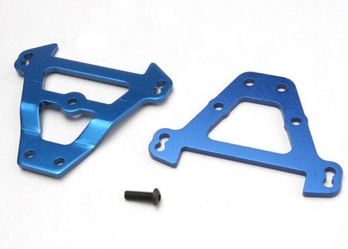 Traxxas 5323 Bulkhead tie bars, front & rear (blue anodized aluminum)