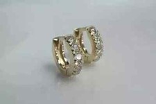 2Ct Round Cut Lab-Created Diamond Huggie Hoop Earrings 14K Yellow Gold Plated