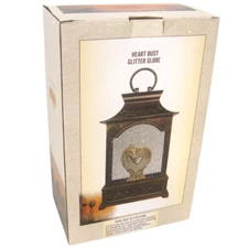 Cracker Barrel Lighted Horse Heart Glitter Globe Lantern NIB