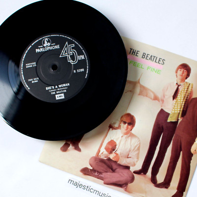 THE BEATLES I FEEL FINE 7-INCH VINYL 45 PARLOPHONE UK SOLID LABEL RARE