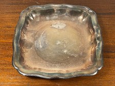 Antico Piatto Quadrato IN Metallo Argentato (11-3/A3-6/F4-7)