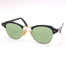 Vtg Bausch & Lomb 5 1/2 Horn Rimmed Glasses Frames 1/10 12K GF 20-46