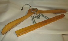 Vintage WALKER Wood Suit Hanger with Trouser Clip