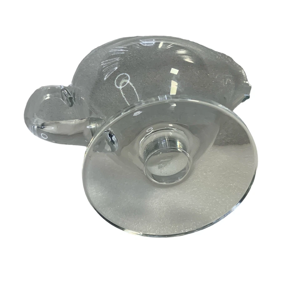 Large Pedestal Handblown Glass Gravy Boat - Image 4 of 4