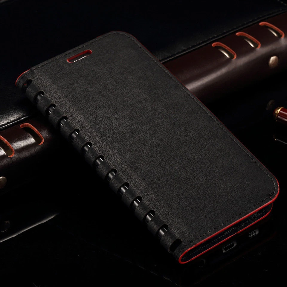 Smooth kickstand Classic Leather Wallet Case Card Book Cover For Samsung - Image 2 of 4